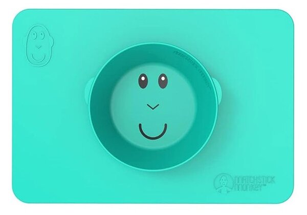 Δίσκος Εκπαίδευσης Φαγητού Matchstick Monkey Anti-Slip Bowl Green