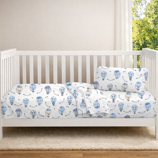 Παπλωματοθήκη Κούνιας (120x160) Dimcol The Floating Zoo 596 White -Blue