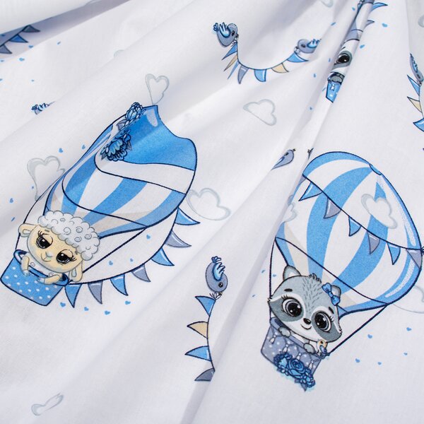 Παπλωματοθήκη Κούνιας (120x160) Dimcol The Floating Zoo 596 White -Blue