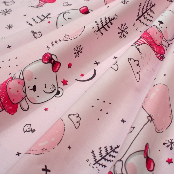 Σεντόνι Λίκνου (80x110) Dimcol Ballerina Bear 598 Pink
