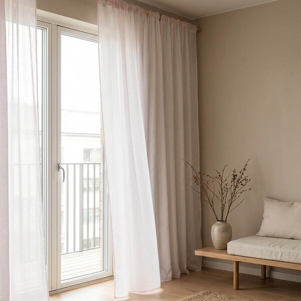 Κουρτίνα (140x270) Με Τρέσα Easy Home Timpani Pink