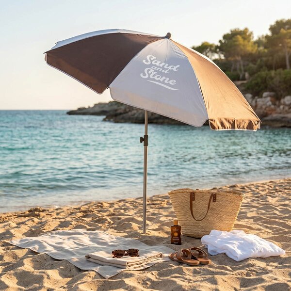 Σπαστή Ομπρέλα Θαλάσσης (Φ160) Sand & Stone Brown