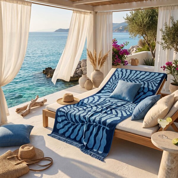 Πετσέτα Θαλάσσης (80x160) Easy Home Velour Blue