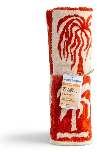 Πετσέτα Θαλάσσης (80x160) Easy Home Velour Surf Orange