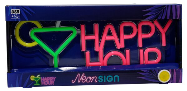 Διακοσμητικό Τοίχου Με Neon (35x16) K-M Happy Hour NE1200040