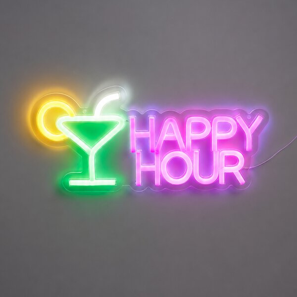 Διακοσμητικό Τοίχου Με Neon (35x16) K-M Happy Hour NE1200040