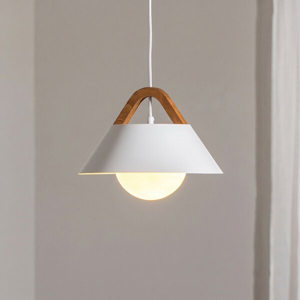 Luminex Κρεμαστό φωτιστικό Funda, λευκό, Ø 30 cm, 1 λάμπα, μέταλλο/γυαλί, ρυθμιζόμενος, Λευκό, Σαλόνι / τραπεζαρία, Μέταλλο, σύγχρονο