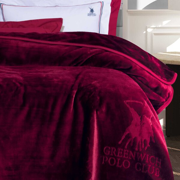 Κουβέρτα Βελουτέ Υπέρδιπλη (220x240) Greenwich Polo Club Essential 3438 Bordeaux