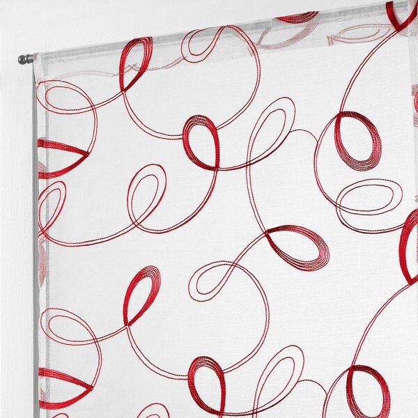 Σετ Κουρτίνες Παραθύρου (60x120) Με Τούνελ L-C Hoops Voilage Rouge 1626975