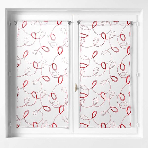 Σετ Κουρτίνες Παραθύρου (60x120) Με Τούνελ L-C Hoops Voilage Rouge 1626975
