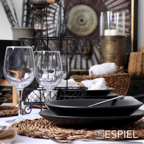 Πιάτο Φαγητού Ρηχό (Φ26) Espiel Terra Matte Black TLM101K6