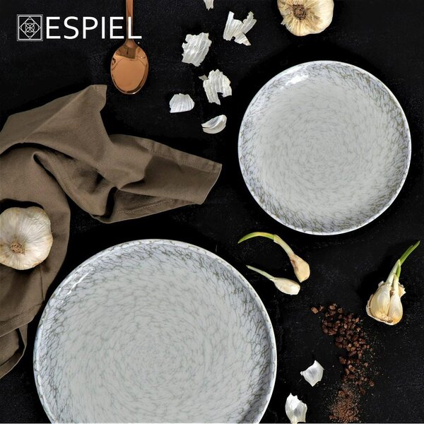 Πιάτο Φαγητού Ρηχό (Φ30) Espiel Canvas Step White/Grey KNA132K6