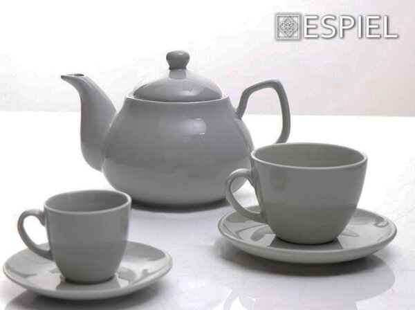 Φλυτζάνι Espresso 100ml + Πιατάκι Espiel Essentials Light Grey OWA105K6