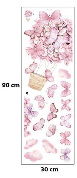 Παιδικά Αυτοκόλλητα Τοίχου Sipo Pink Butterflies SIP-WS63029