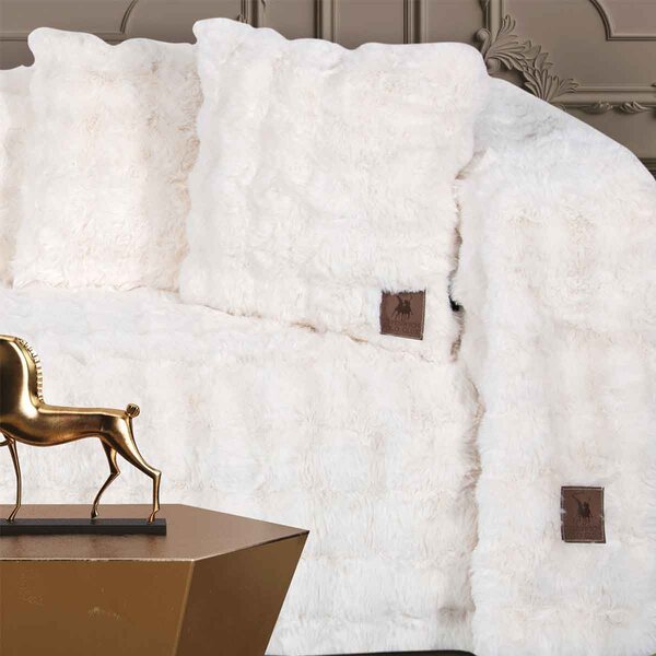 Ριχτάρι Καναπέ Διθέσιου Γούνινο (180x250) Greenwich Polo Club Premium 3936 Ivory